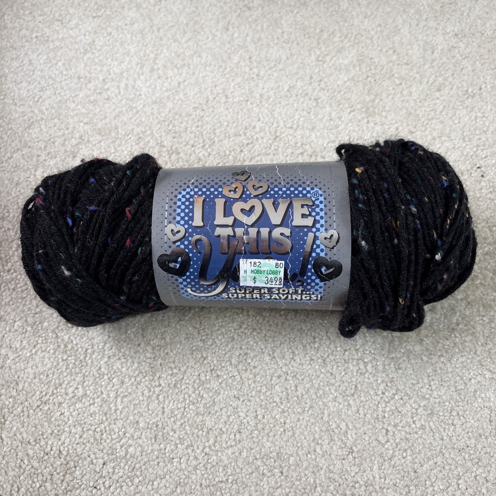 I Love This Yarn Black Tweed 3001 Acrylic 5 oz 251 yds